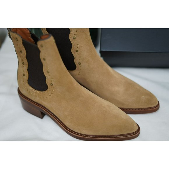 Coach Womens BOWERY Suede Pointed Toe Ankle Fashion Boots - Picture 7 of 8